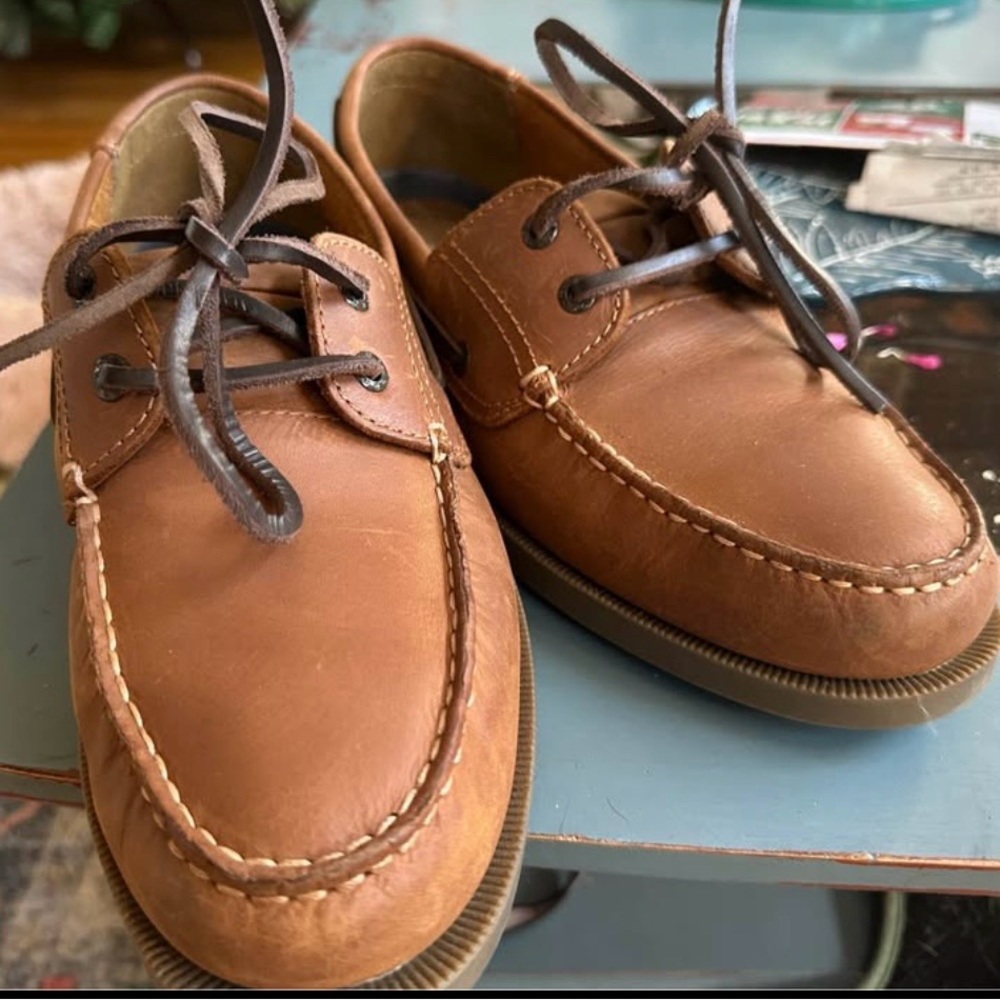 Dockers Tan Leather Boat Shoes Size 10
